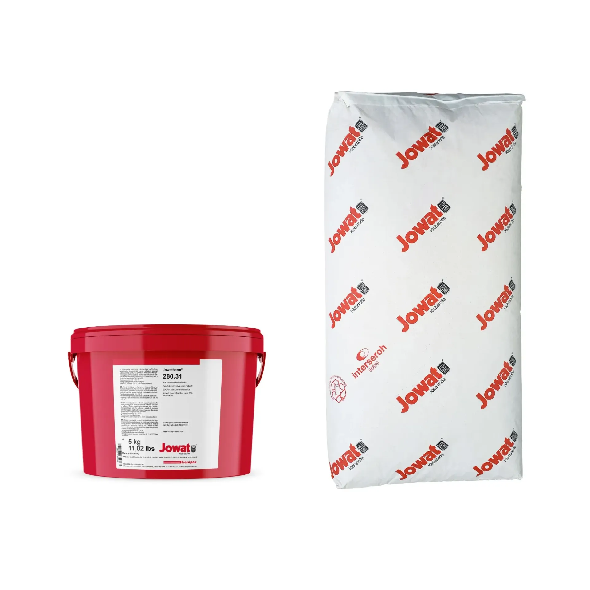 COLLE THERMOFUSIBLE EVA JOWATHERM 280.31 - Sac 25 kg / blanc